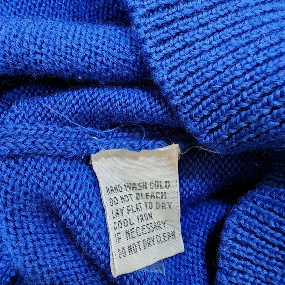 Vintage Liz Claiborne Sweater Beaded Blue Size 1 Wool Blend Crewneck Longsleeve - Picture 11 of 11